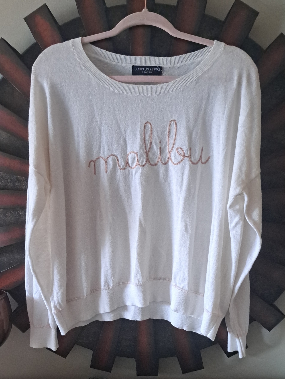 Central Park West Cream Color 'Malibu' Pullover Sweatshirt